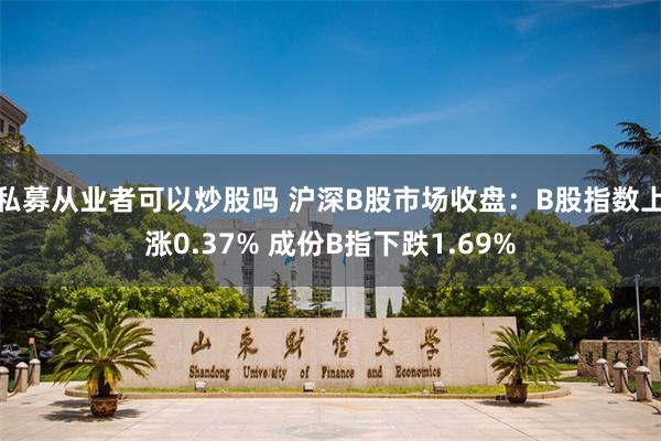 私募从业者可以炒股吗 沪深B股市场收盘：B股指数上涨0.37% 成份B指下跌1.69%