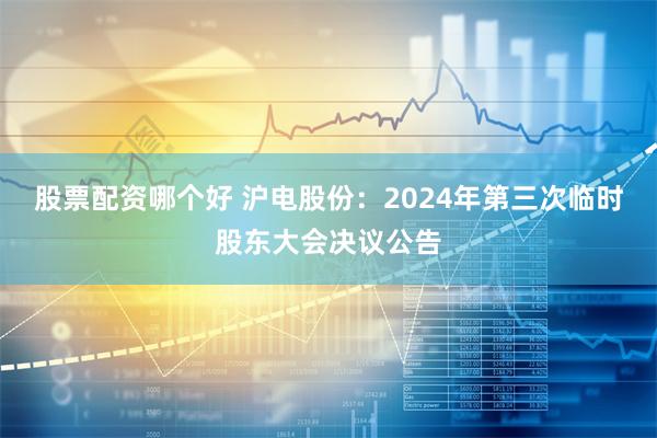 股票配资哪个好 沪电股份：2024年第三次临时股东大会决议公告