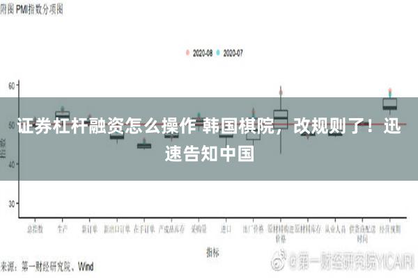 证券杠杆融资怎么操作 韩国棋院，改规则了！迅速告知中国